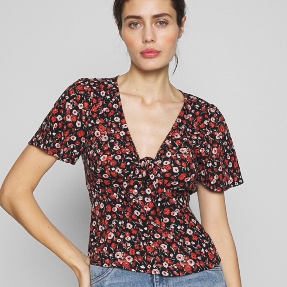 abercrombie floral blouse